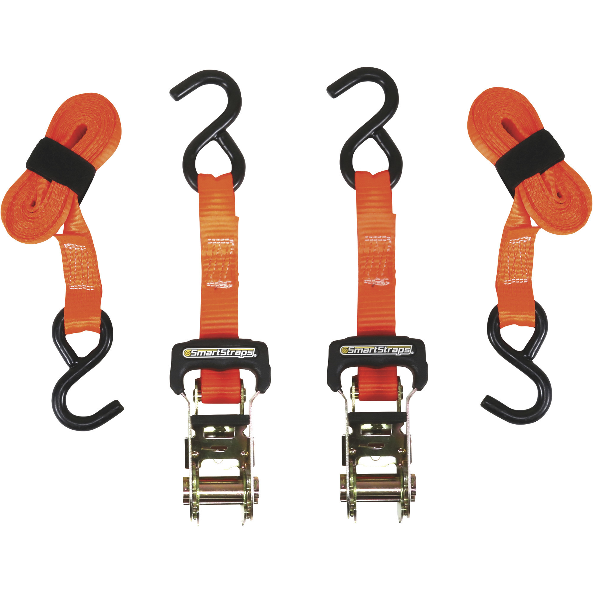 SmartStraps Padded Ratchet Tie-Downs, 1in. x 10ft. Each, 2 Pack, 3,000-Lb. Breaking Strength, Model# 140